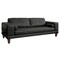 Armen Living Wynne Contemporary Sofa in Genuine Black Leather with Brown Wood Legs LCWY3BLACK - alternate 4